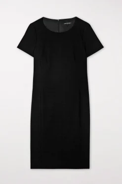 Outlet LUISA CERANO Shiftdress Aus Techno Sablé black