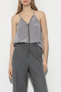 Clearance LUISA CERANO Spaghetti-Top Mit Strasskordel