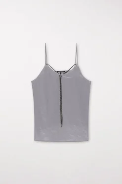 Clearance LUISA CERANO Spaghetti-Top Mit Strasskordel