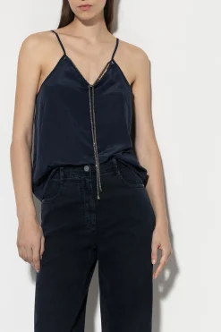 Clearance LUISA CERANO Spaghetti-Top Mit Strasskordel
