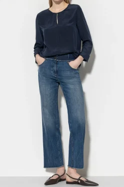 Outlet LUISA CERANO Straight-Soft-Denim denim blue