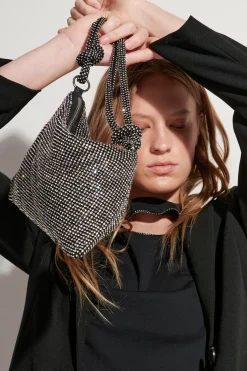 Clearance LUISA CERANO Strass-Tasche deep black