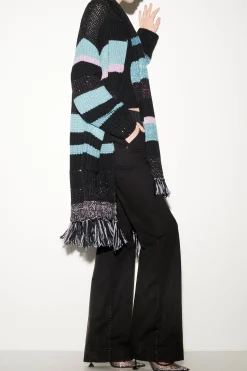 Sale LUISA CERANO Streifen-Cardigan Aus Woll-Mix multi