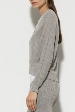 Hot LUISA CERANO Strickblouson Mit Zipdetail heather grey