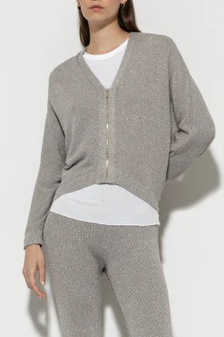 Hot LUISA CERANO Strickblouson Mit Zipdetail heather grey