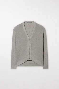 Hot LUISA CERANO Strickblouson Mit Zipdetail heather grey