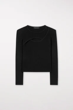 Online LUISA CERANO Strickpulli Mit Cut-out-Detail deep black