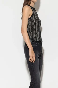 Clearance LUISA CERANO Stricktop Mit Fancy-Stripe black