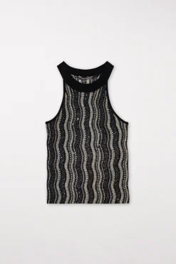 Clearance LUISA CERANO Stricktop Mit Fancy-Stripe black