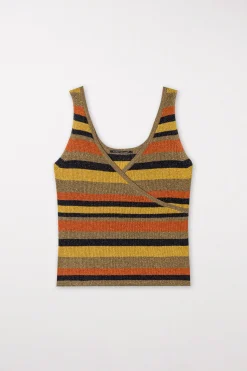New LUISA CERANO Stricktop Mit Wickeleffekt multi