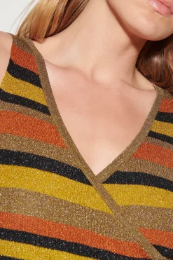 New LUISA CERANO Stricktop Mit Wickeleffekt multi