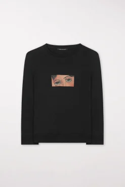 LUISA CERANO Sweater Mit Modigliani-Print black