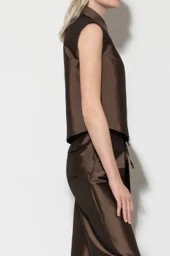 Clearance LUISA CERANO Taft-Hemdbluse nougat