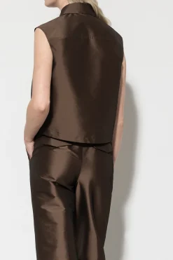 Clearance LUISA CERANO Taft-Hemdbluse nougat