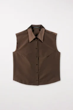 Clearance LUISA CERANO Taft-Hemdbluse nougat