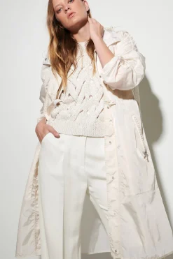 LUISA CERANO Taft-Parkamantel creme