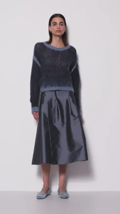 Outlet LUISA CERANO Taft-Rock Mit Faltendetails greyish blue