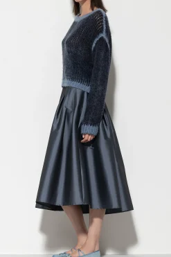 Outlet LUISA CERANO Taft-Rock Mit Faltendetails greyish blue