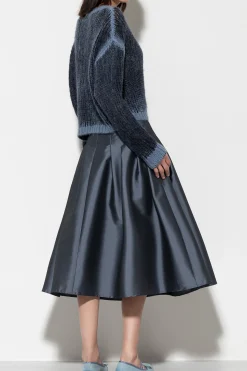 Outlet LUISA CERANO Taft-Rock Mit Faltendetails greyish blue