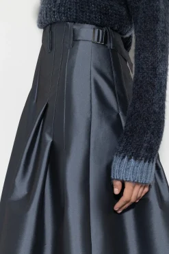 Outlet LUISA CERANO Taft-Rock Mit Faltendetails greyish blue