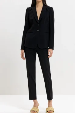 Clearance LUISA CERANO Tapered Pants Aus Techno Sablé black