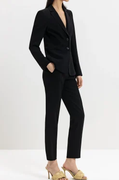 Clearance LUISA CERANO Tapered Pants Aus Techno Sablé black