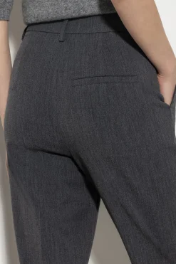 Discount LUISA CERANO Tapered-Pants Aus Kaschmir-Mix dark grey melange
