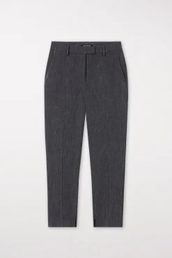 Discount LUISA CERANO Tapered-Pants Aus Kaschmir-Mix dark grey melange