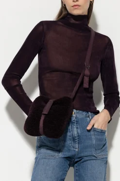 New LUISA CERANO Tasche In Felloptik burgundy