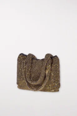 LUISA CERANO Tasche Mit Glitzersteinen gold