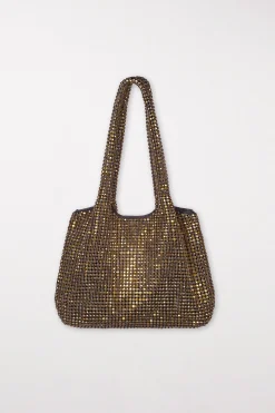 LUISA CERANO Tasche Mit Glitzersteinen gold
