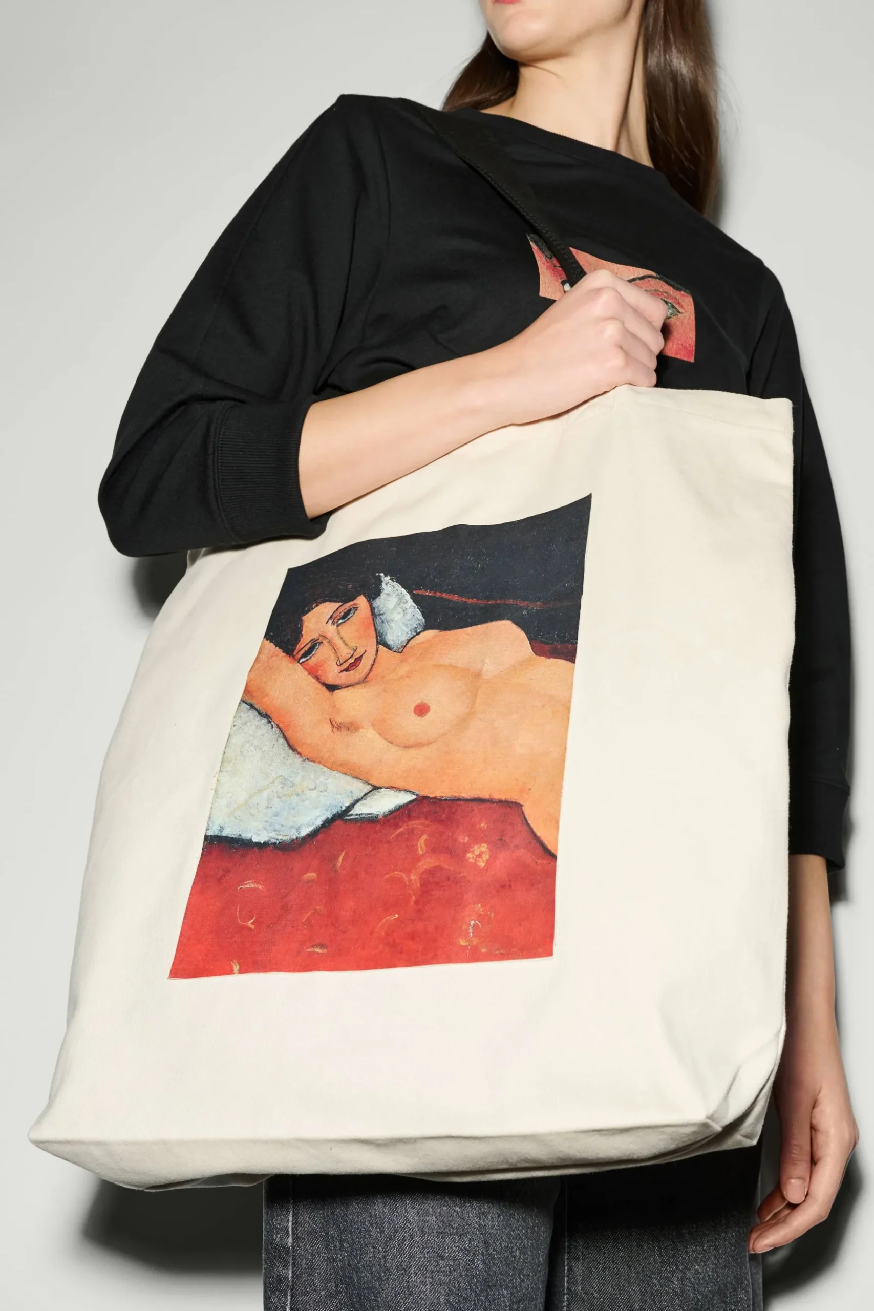 Outlet LUISA CERANO Tasche Mit Modigliani-Print creme