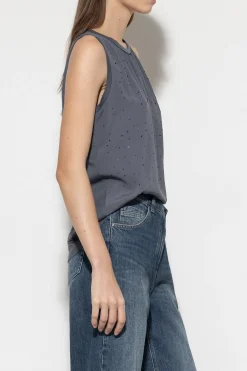 Outlet LUISA CERANO Top Mit Glitzersteinen
