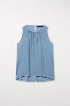 Outlet LUISA CERANO Top Mit Glitzersteinen