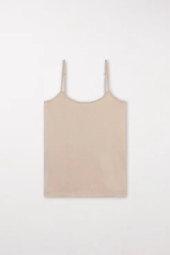 LUISA CERANO Top Mit Spaghettiträgern cashew