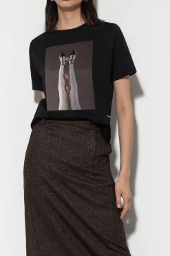 Discount LUISA CERANO T-Shirt Mit Statement-Print black
