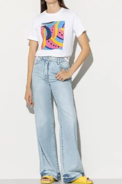 Online LUISA CERANO T-Shirt Mit Statement-Print bleached white