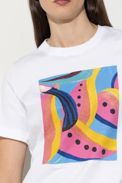 Online LUISA CERANO T-Shirt Mit Statement-Print bleached white