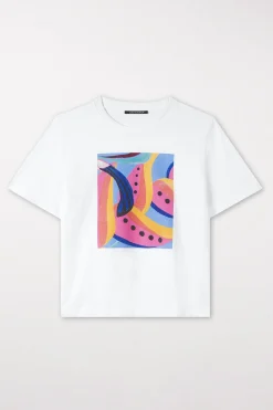 Online LUISA CERANO T-Shirt Mit Statement-Print bleached white