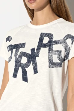 Hot LUISA CERANO T-Shirt Mit Wording-Print milk