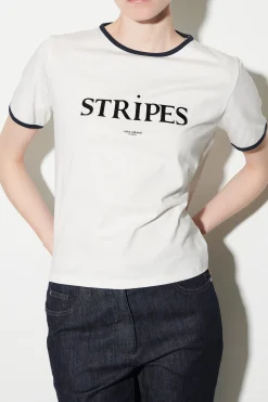 Discount LUISA CERANO T-Shirt Mit Wording-Print milk