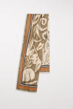 New LUISA CERANO Tuch Mit Leaf-Print multi