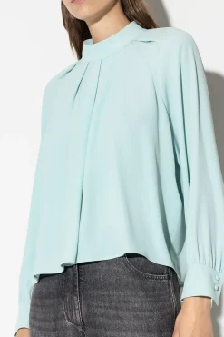 Discount LUISA CERANO Tunikabluse Aus Seiden-Mix mineral aqua