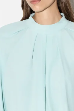 Discount LUISA CERANO Tunikabluse Aus Seiden-Mix mineral aqua