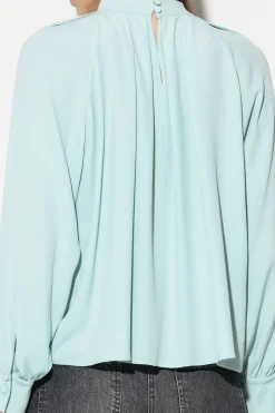 Discount LUISA CERANO Tunikabluse Aus Seiden-Mix mineral aqua