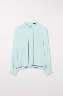 Discount LUISA CERANO Tunikabluse Aus Seiden-Mix mineral aqua