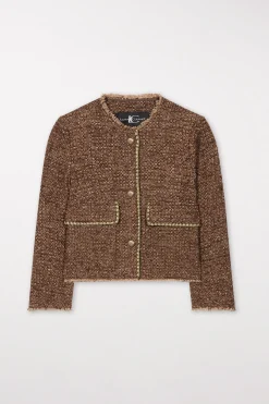 Hot LUISA CERANO Tweedjacke Mit Metallic-Effekt hazelnut