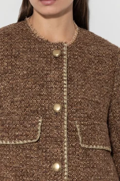 Hot LUISA CERANO Tweedjacke Mit Metallic-Effekt hazelnut