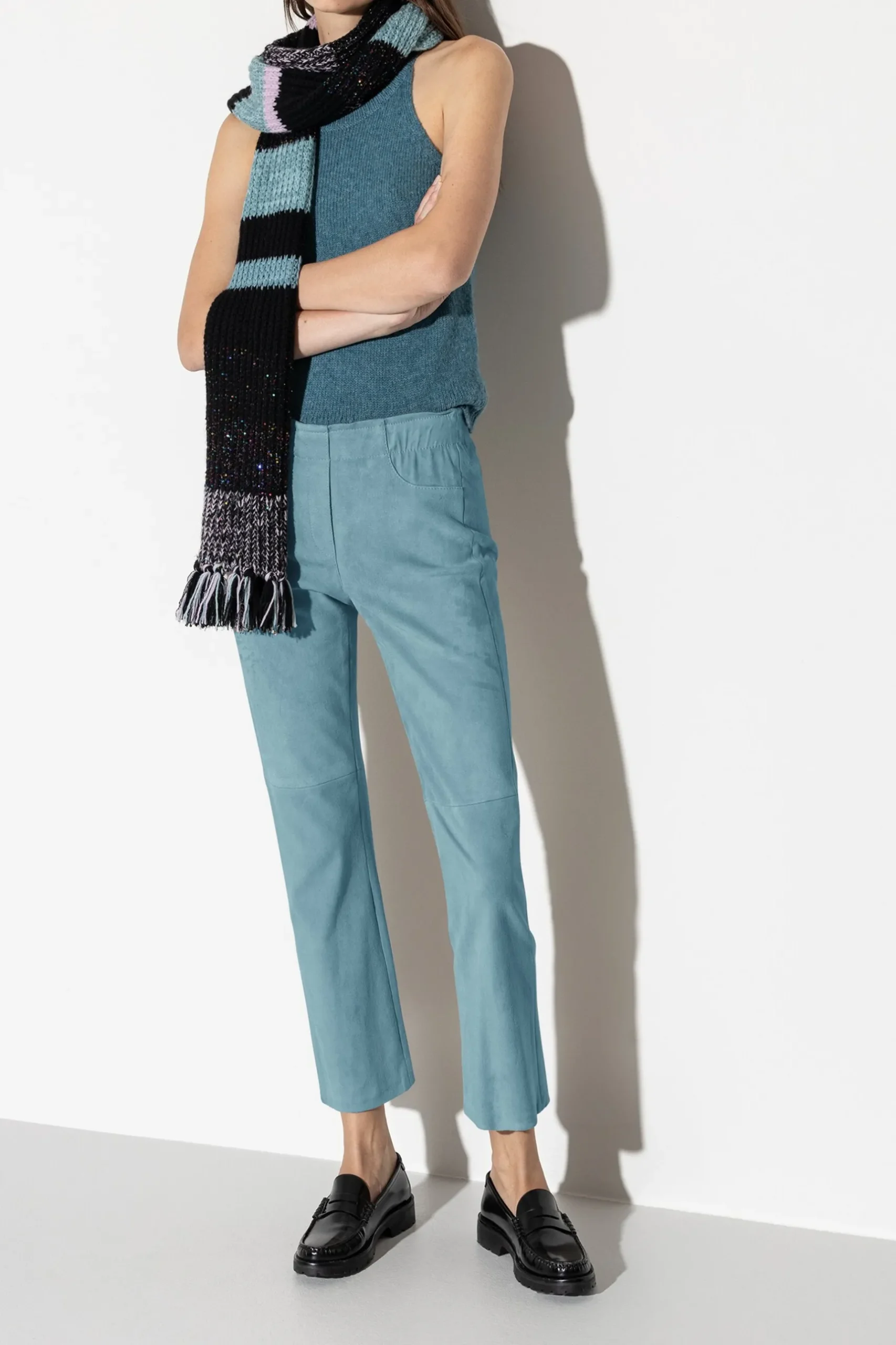 Best LUISA CERANO Veloursleder-Babyflare-Pants