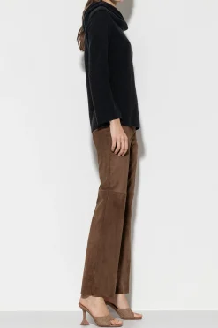 Hot LUISA CERANO Veloursleder-Bootcut-Pants hazelnut